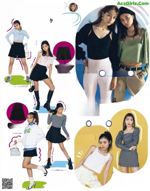 A magazine spread with a bunch of different outfits.