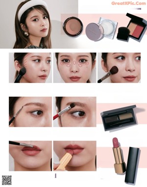 A magazine page with a picture of a woman's face.